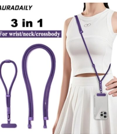 3 in 1 สายคล้องโทรศัพท์แบบปรับได้ คอ ข้อมือ เอว